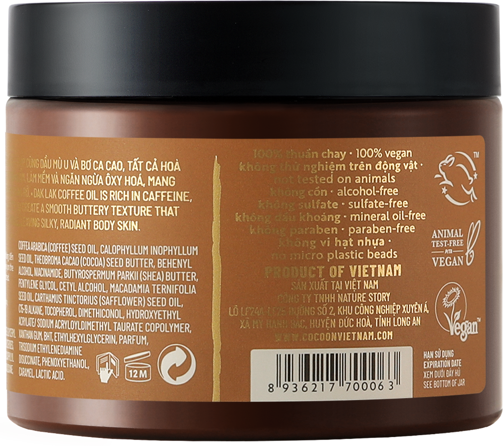 Coffee Body Lotion, 200ml - 100% Vegan Skincare