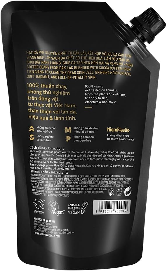 Coffee Body Scrub, 600ml- 100% Vegan Skincare