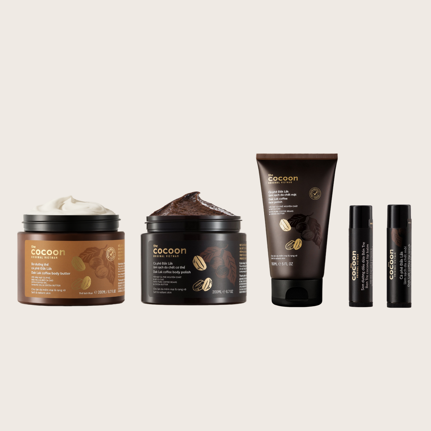 Gentle Exfoliation Coffee Set - Face, Lips & Body